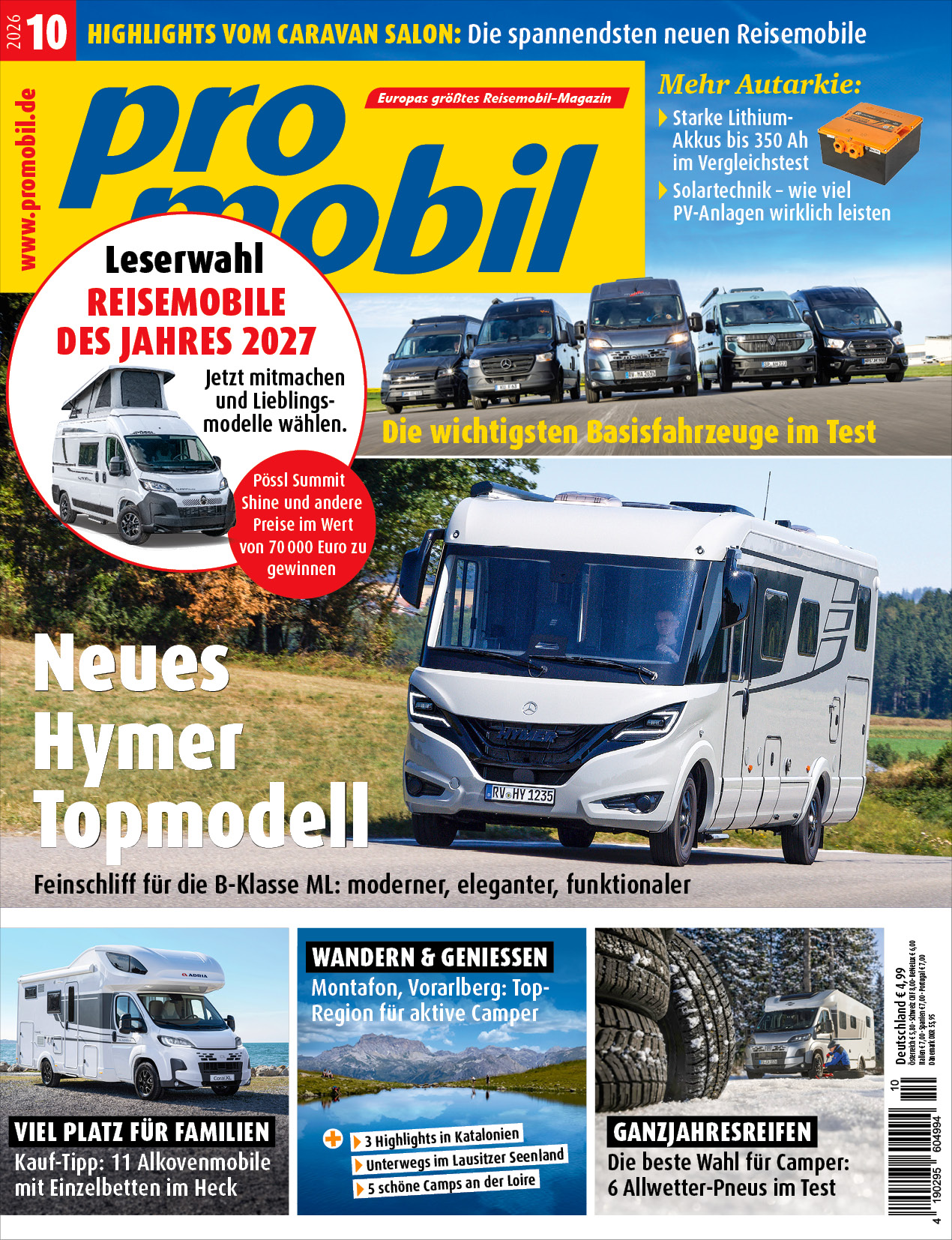promobil Kombi-Abo, Print + E-Paper (12 Ausgaben)