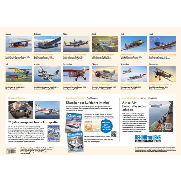 Klassiker der Luftfahrt Wandkalender 2024